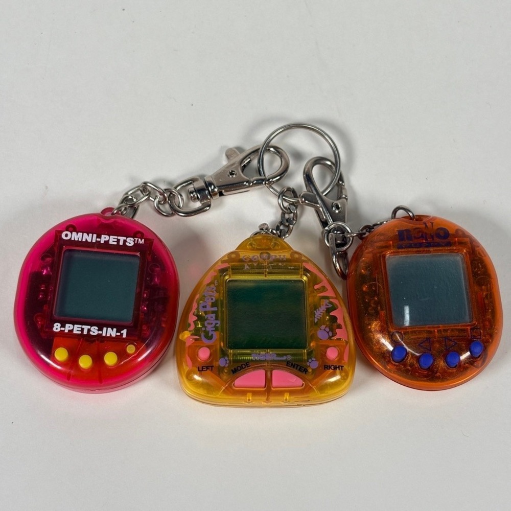 Vintage Giga Pets Nano Puppy Omni-Pets Lot 3 Virtual Pets 1997 Parts Repair Only